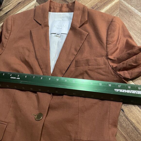 Adam By Adam Lippes Blazer Linen Blend Single Button Sz 4 Classic Career USA - Picture 4 of 11